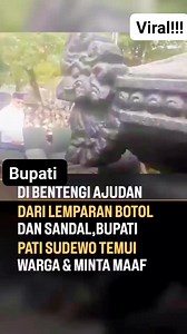 Aksi demo Bupati Pati Sudewo berlangsung ricuh. Bupati Pati Sudewo akhirnya menemui massa aksi di depan kantor Bupati Pati. Sudewo akhirnya keluar menemui massa pukul 12.16 WIB. Bupati terlihat naik ke kendaraan #vidoreel | Bah Anom Reel