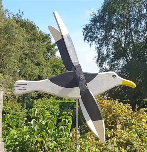 Handmade Seagull Whirligig With Wings That Spin in the Wind, Hand Painted and Varnished. - Etsy