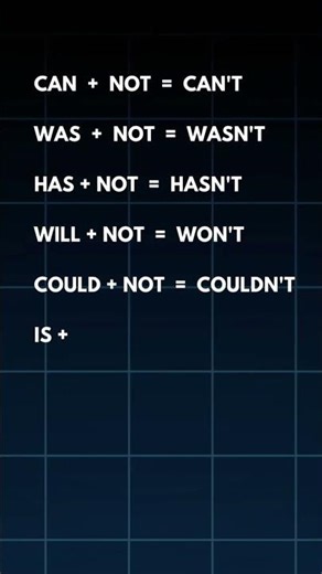 Let's learn English contractions (shortened forms of two words) #learning #englishgrammar