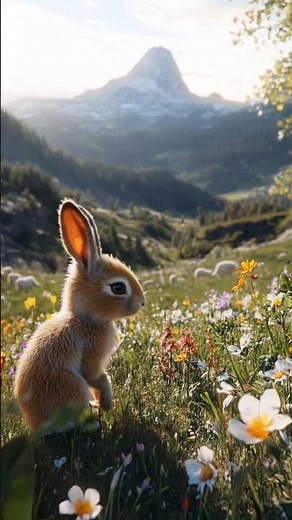 Bunny jumping in the Field #rabbit #bunny #spring