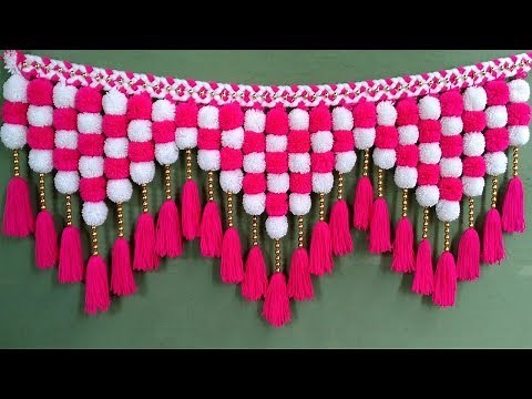 EASY WOOLEN DOOR HANGING TORAN !! DIY WOOLEN TORAN !! DOOR HANGING CRAFT IDEA