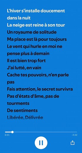 La Reine des Neiges: Chansons et Lyric
