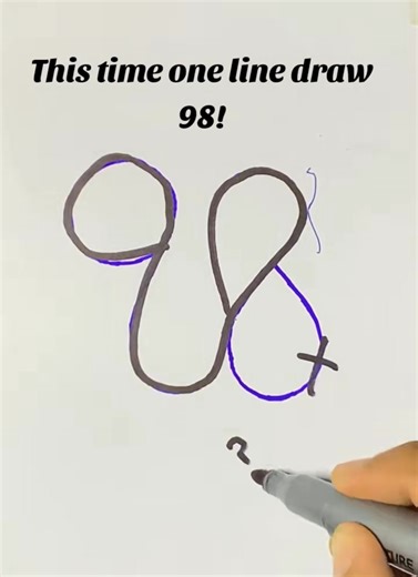How to one line drawing 98 challenge 🤔 #98 #drawing #solve #drawchallenge #challenge | Daily Haha