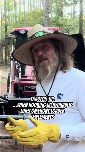 Connections being stubborn? Try this!! #mahindra #hydraulic #tractor #grapple #logging #farming