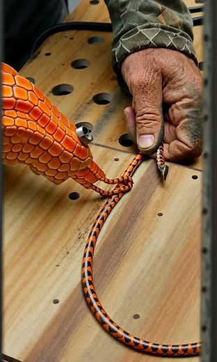 Cutting A Fake Rattle Snake Like Rope