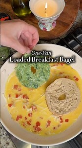 One-Pan Loaded Breakfast Bagel - the easiest, most satisfying viral breakfast sandwich!