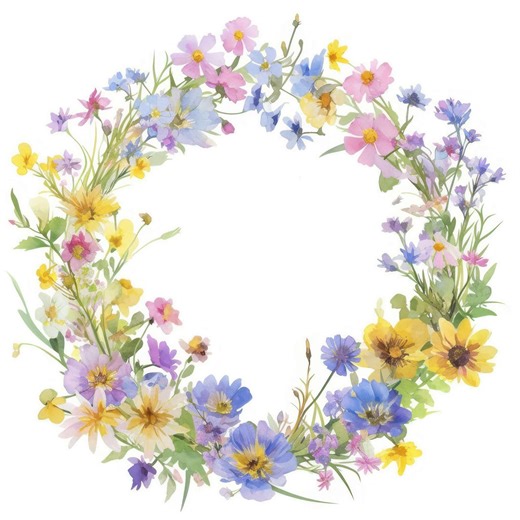 12 Wildflower Wreath Clipart, Floral Images, Printable Watercolor Clipart, High Quality JPG Files, Commercial Use, Paper Craft, Junk Journal - Etsy