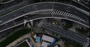 Aerial view of Nanpu Bridge Nanpu Bridge Approach Bridge in Shanghai, the Chinese characters on the road indicate where you are going, it mean "To Zhongshan Road", "To Inner Ring Road", etc.