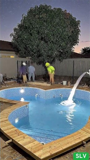 Heart-Shaped Pool Transformation 😍 Backyard Glow Up in 30 Seconds