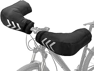 Laelr Bike Handlebar Mittens Winter Warm Mitts Bicycle Motorcycle Handlebar Mitts Cold Weather Mountain Commuter MTB Fat Bike Bar Covers Reflective Cycling Gloves for Men Women Winter