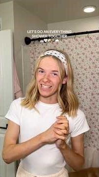 Everything shower routine at 20YR⛪️🤍🧺🐶☁️