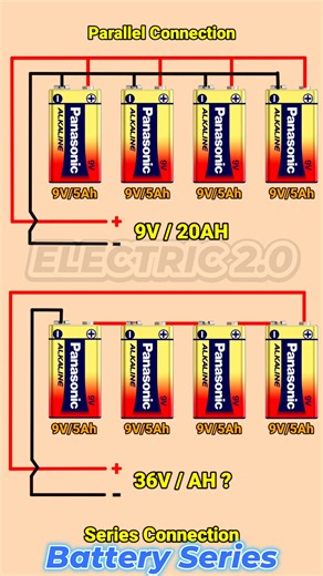 2.8K views | Battery series and parallel connection #diy #electronics_2 | Electric 2.0 | Facebook