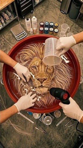 I Built a $1500 Lion Epoxy Table 🦁🔥 (Wire Frame Resin Art - USA DIY)