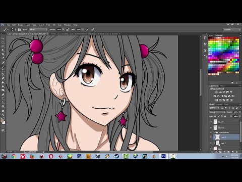 How to Color Anime Skin in Photoshop CS6 - Coloring and Cel Shading Tutorial