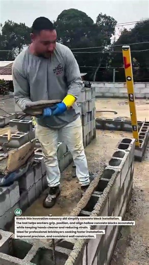 Precision Concrete Block Placement Tool | Faster Masonry Workflow #Construction #Masonry #Tools