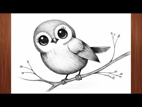 Learn How to Draw a Cute Bird Step by Step | Easy Pencil Drawing for Beginners