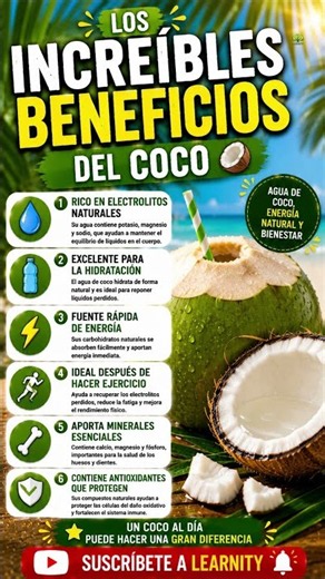 🥥 LOS INCREÍBLES BENEFICIOS DEL COCO 🤯 La fruta tropical que recarga tu cuerpo