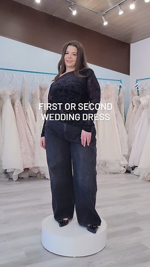 Battle of the Barely Blush wedding dresses! ✨️ First or Second? Which a-line wedding dress do you like best? | Alta Moda Bridal