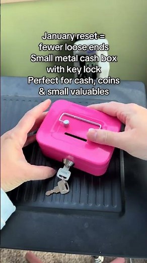 This small metal cash box with lock is perfect for January organization