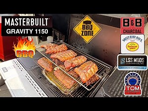Masterbuilt 1150 Gravity Charcoal Smoker-Grill / A Dozen Half Racks of Baby Back Ribs!