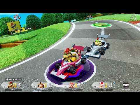 Super Mario Party Jamboree #331 Roll 'em Raceway Bowser vs Mario vs Toad vs Donkey Kong