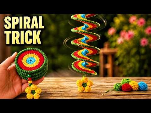 Easy Crochet Wind Spinner Tutorial Scrap Yarn Decor