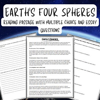 Earth's Spheres Reading Passage Worksheet |  Comprehension & Writing Task