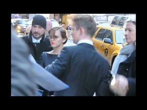 Emma Watson meets fans on a very cold day