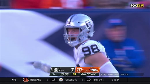 Maxx Crosby tracks down Russell Wilson for third-down sack