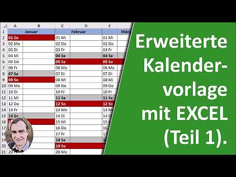Erweiterte Kalendervorlage in Excel (Teil 1)