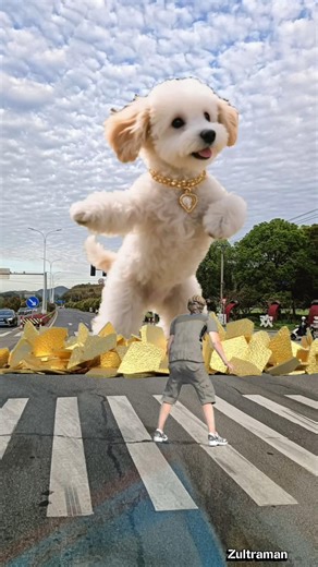 The Cute Giant Hiding Inside the Golden Egg! ✨🐶 Zultraman #shortsfeed #shorts