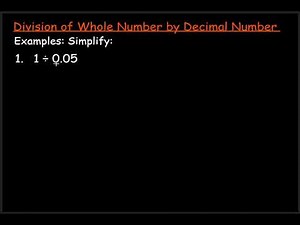 #33 Division of Whole Numbers by Decimals | Step-by-Step Method | Basic Mathematics