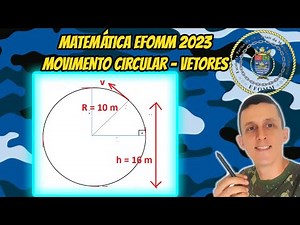 Matemática EFOMM 2023 | Movimento circular | Vetores | Velocidade | Circunferência