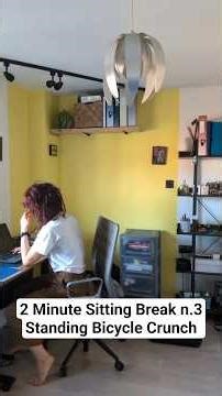 2 Minute Sitting Break n.3 - Standing Bicycle Crunch to fire up your Core and move your spine!