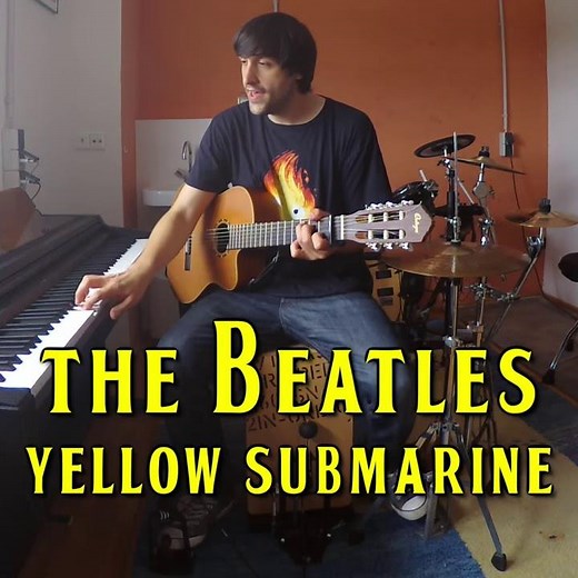 The Beatles - Yellow Submarine (acoustic one man band cover)