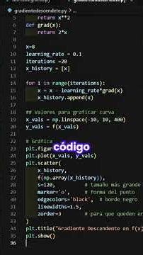 Código en Python para gradiente descendente 💙
