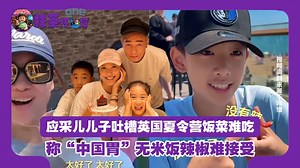 应采儿儿子Jasper英国夏令营吐槽菜难吃，称“中国胃”无米饭辣椒难接受