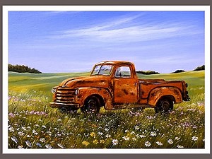 Old Red Truck Acrylic Painting Color used : White, Violet, Ultamarine blue, Medium yellow, Sap green, Burnt umber, Lemon yellow, Yellow ochre, Raw umber, Red, Magenta IG : @eldrawingarts #art #artist #artwork #acrylic #painting #eldrawingarts #acrylicpainting #beautifulpainting | El Drawing Arts