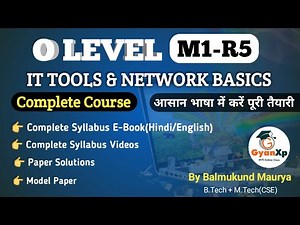 O Level IT Tools & Network Basics (M1-R5) Complete Course (Hindi/English)