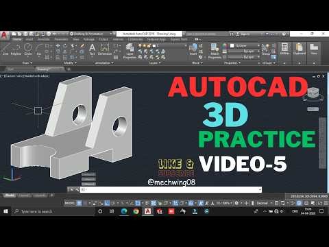 AutoCAD 3D Practice Video – 5 | Real 3D Modeling | Complete Step-by-Step CAD Design
