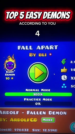 Ranking TOP 5 Easy Demons GD?! | Geometry Dash 2.2 #geometrydash #gdupdate #gd #jsab #gaming #ranked