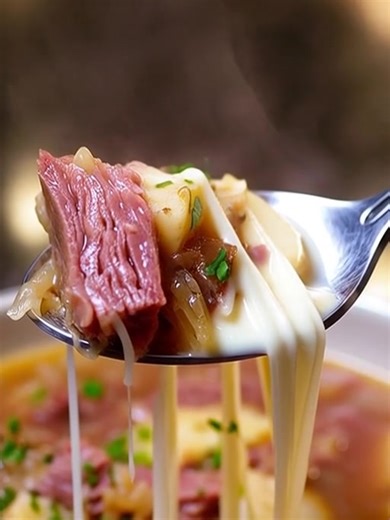 🥣✨ Easy Creamy Reuben Soup Recipe – Comfort in a Bowl! All the flavors of the classic Reuben sandwich transformed into a warm, cheesy, tangy soup. Perfect for cozy nights and Reuben lovers everywhere. 😍 📝 Ingredients • 2 tbsp unsalted butter 🧈 • 1 small onion, finely chopped 🧅 • 1 garlic clove, minced 🧄 • 2 tbsp all-purpose flour • 4 cups chicken broth 🍲 • 1 ½ cups half-and-half 🥛 • 1 cup sauerkraut, drained • 1 ½ cups cooked corned beef, chopped 🥩 • 1 cup Swiss cheese, shredded 🧀 • 1 