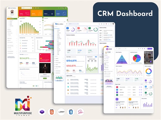 CRM Web Design Dashboard for Smart Sales and Customer Management Solutions