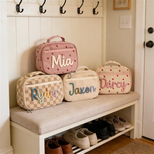 Personalized Children’s Lunch Box | Custom Name Lunch Bag With Colorful Yarn & Fun Patterns | Perfect Gift for Boys and Girls - Etsy