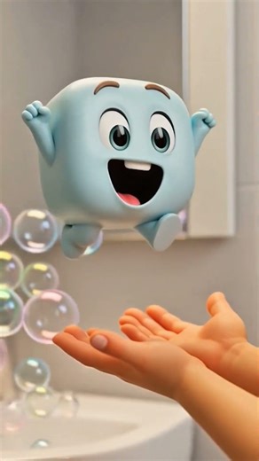 Soap 🧼 Germ-Free Hands & Fun Hygiene Tips for Kids”#animation #handwashing #cleanhands #shorts #reel