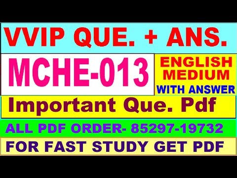 MCHE 013 important questions with answer in English | mche 013 Previous Year Question Paper