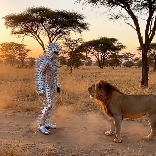 Who wins this battle 🦁 🤖 #Soontime