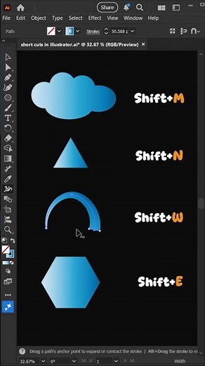 Shortcuts in Adobe Illustrator cc Tutorial