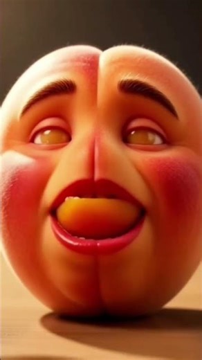 Peach Chews a Juicy Bite! 😳🍑 Ultra-Realistic ASMR | Weird & Wonderful Fruits #Shorts #peach #funny