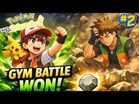 FIRST GYM BADGE WON 🏆 | Pokémon Let’s Go Pikachu Hindi Gameplay